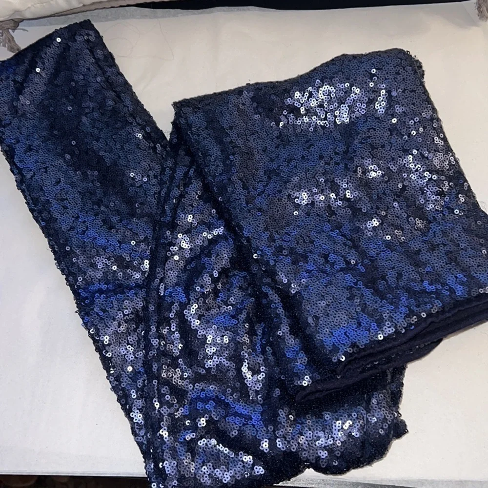 Windsor blue sequin skinny‎ stretch high waisted / high rise pants Sz S - Picture 3 of 6